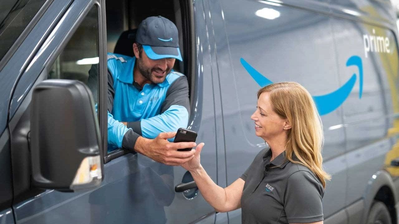 AJF Express driver delivering to customer